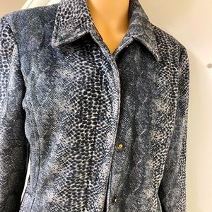 Guess Fleece Snakeskin Print Jacket Pink Lining Sz Large